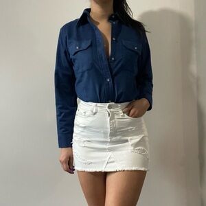 👚 Vintage North by NorthWest Blue Button-Down  Shirt - Women's Size Medium! 👚